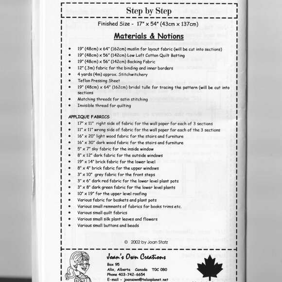 Joan's Own Creations Applique Series 137 Step by Step New in Package - Picture 2 of 2